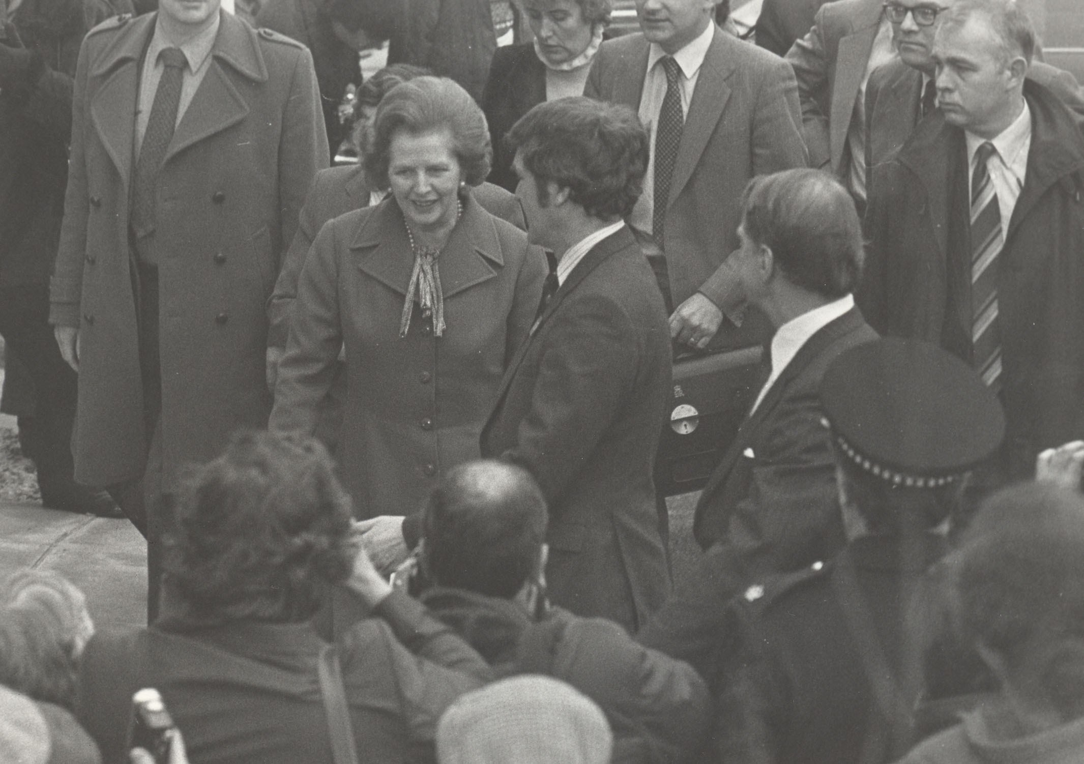 Margaret Thatcher visiting the University of Salford, 1982