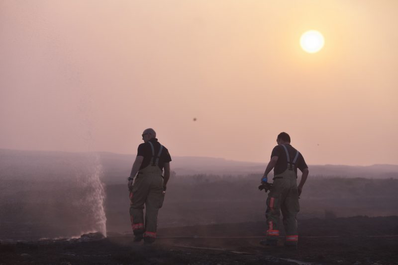 Firefighters at the Saddleworth Moor fire